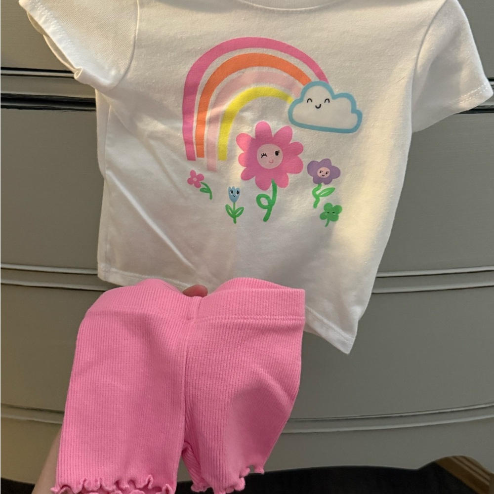 Cute Rainbow and Flower Baby Outfit